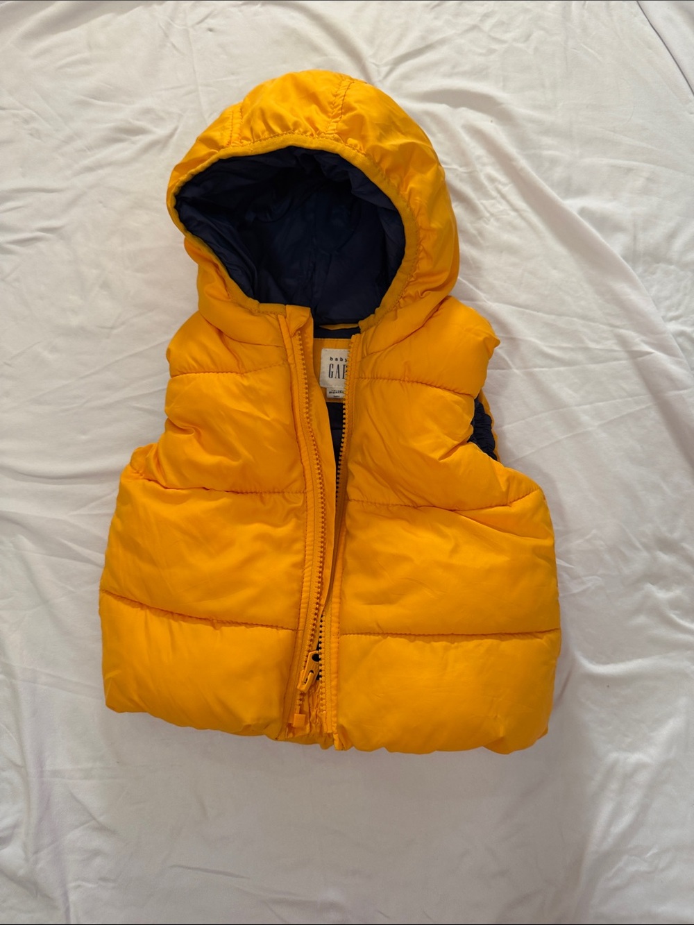 GAP Kids Bright Yellow Hooded Puffer Vest